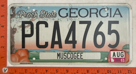 2013 Georgia #PCA4765 Passenger License Plate