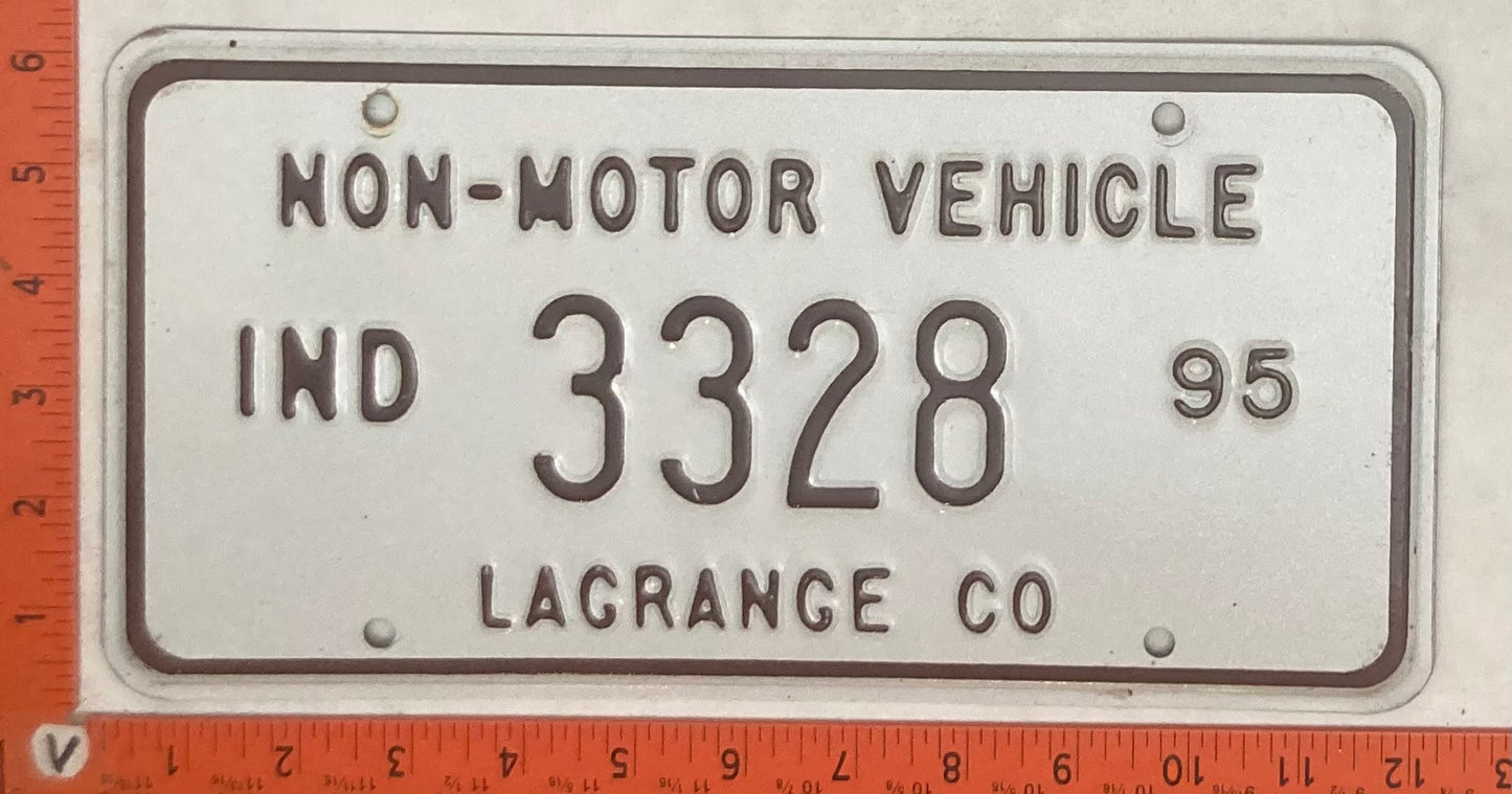 1995 Indiana #3328 Non-Motor Vehicle License Plate