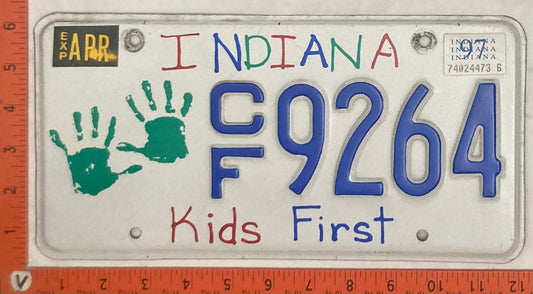1997 Indiana #C/F 9264 Passenger License Plate
