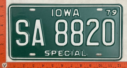 1979 Iowa #SA 8820 Special License Plate
