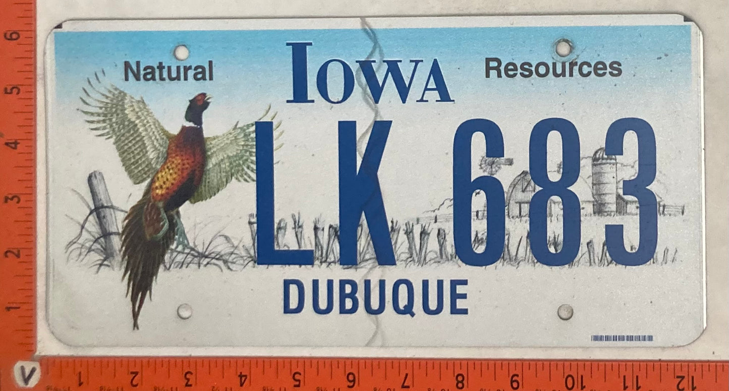Undated Iowa #LK 683 Passenger License Plate