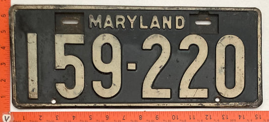 1936 Maryland #159-220 Truck License Plate with Locking Tab