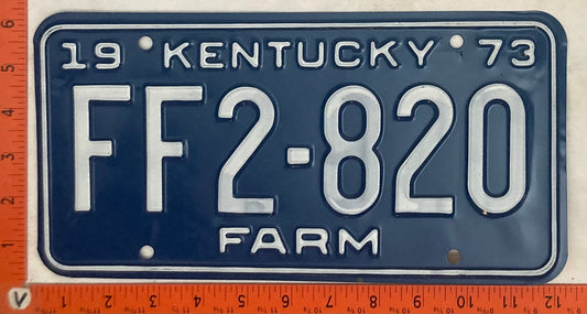 1973 Kentucky #FF2-820 Farm License Plate