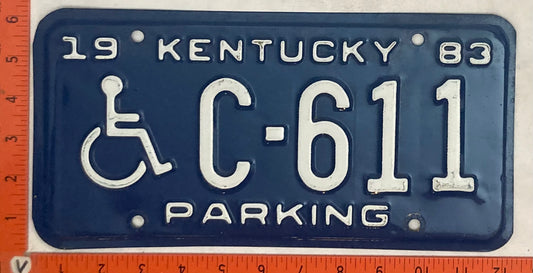 1983 Kentucky #C-611 Handicapped Parking License Plate