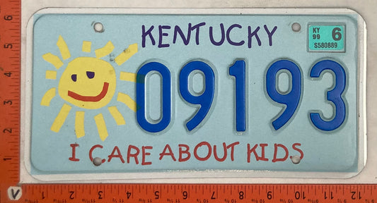 1999 Kentucky #09193 Passenger License Plate