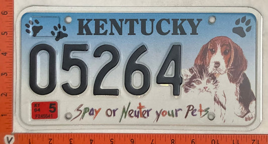 2004 Kentucky #05264 Passenger License Plate