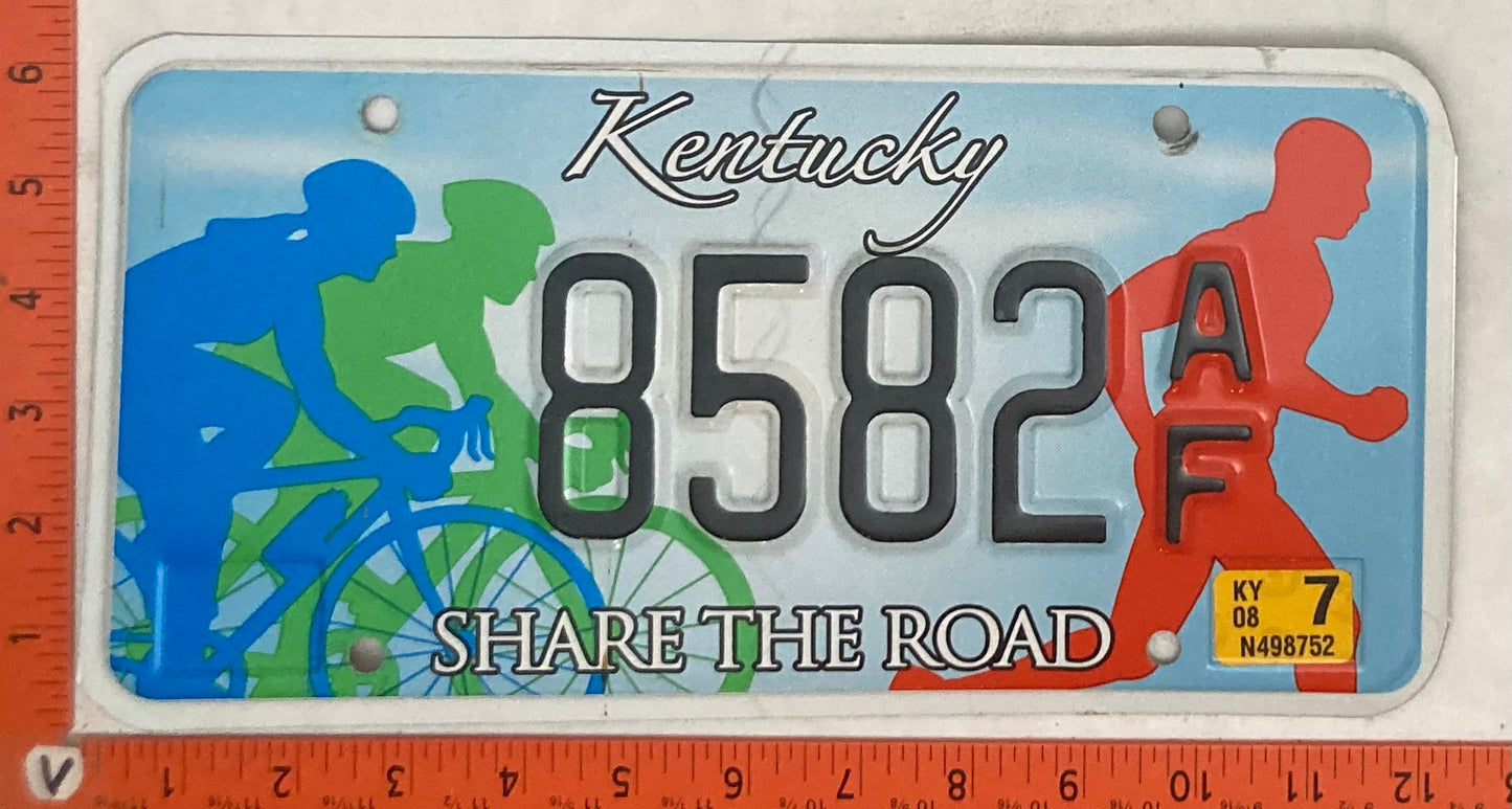 2008 Kentucky #8582A/F Passenger License Plate