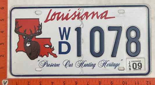 2009 Louisiana #W/D 1078 Passenger License Plate