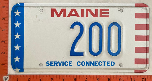 Undated Maine #200 Service Connected Passenger License Plate