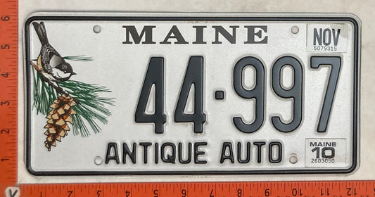 2010 Maine #44-997 Antique Auto Passenger License Plate