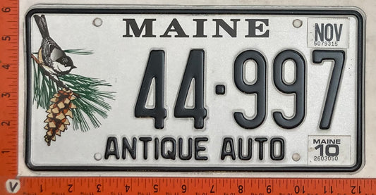 2010 Maine #44-997 Antique Auto Passenger License Plate