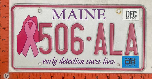 2008 Maine #506-ALA Passenger License Plate