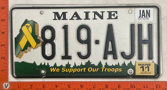 2011 Maine #819-AJH Passenger License Plate