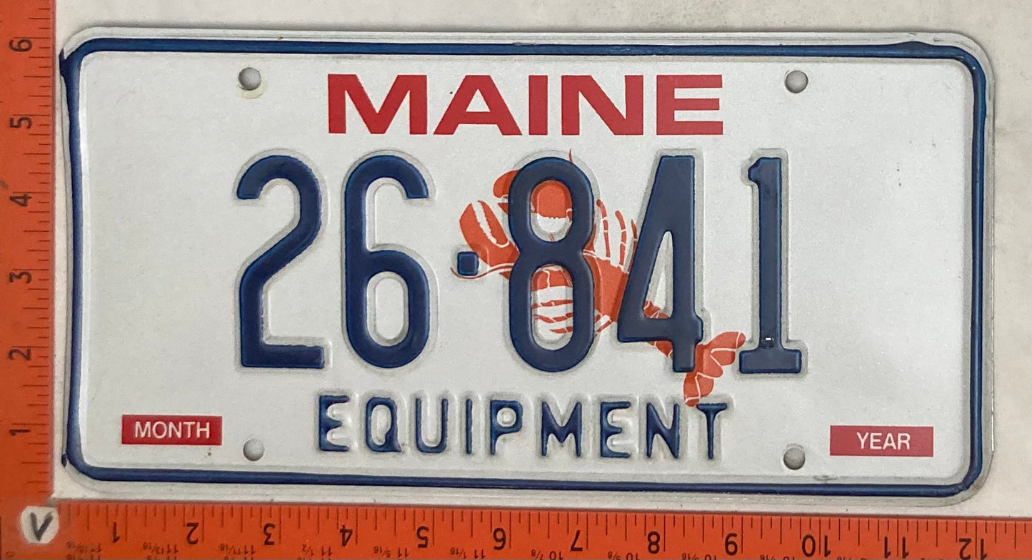 Undated Maine #26-841 Equipment License Plate