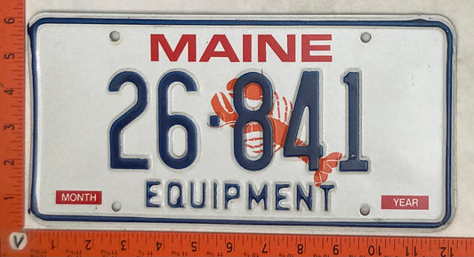 Undated Maine #26-841 Equipment License Plate