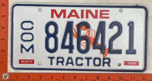 Undated Maine #C/O/M 846421 Commercial Tractor License Plate