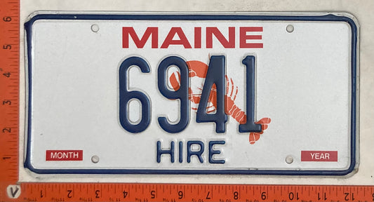 Undated Maine #6941 Hire Tractor License Plate
