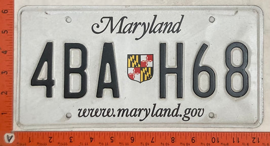 Undated Maryland #4BA H68 Passenger License Plate