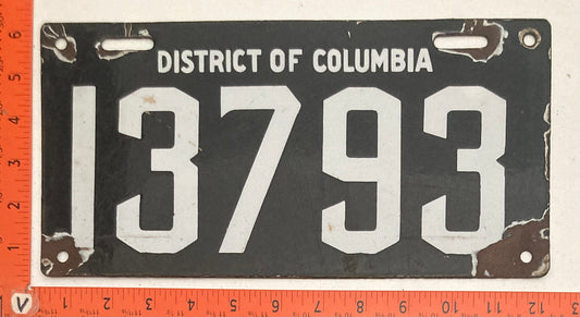 Undated Washington, DC #13793 Passenger License Plate (Porcelain)