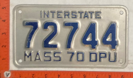1970 Massachusetts #72744 Interstate DPU License Plate
