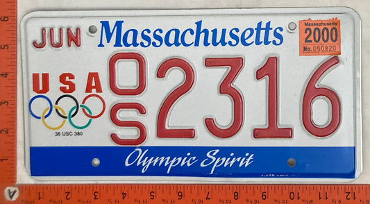 2000 Massachusetts #O/S 2316 Passenger License Plate