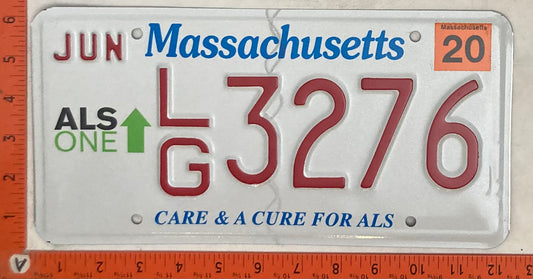 2020 Massachusetts #L/G 3276 Passenger License Plate