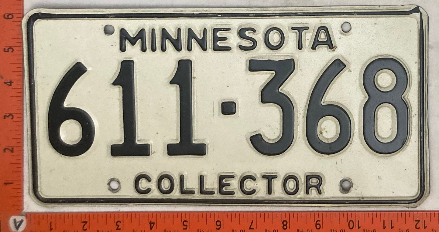 Undated Minnesota #611-368 Collector Passenger License Plate