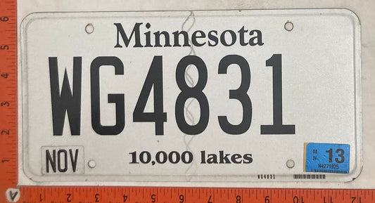 2013 Minnesota #WG4831 Passenger License Plate