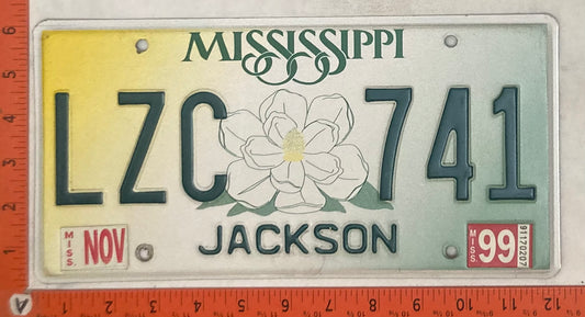 1999 Mississippi #LZC 741 Passenger License Plate
