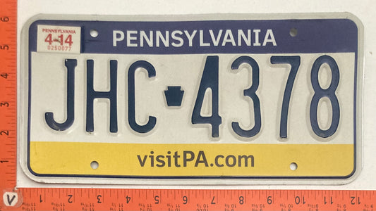 2014 Pennsylvania #JHC 4378 Passenger License Plate
