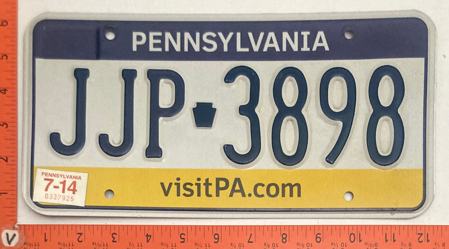 2014 Pennsylvania #JJP 3898 Passenger License Plate