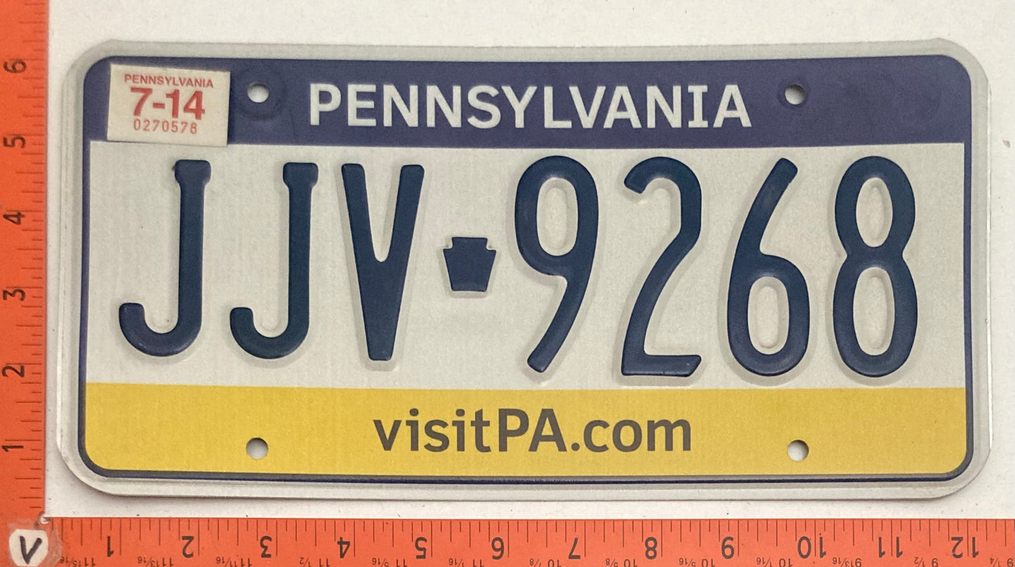 2014 Pennsylvania #JJV 9268 Passenger License Plate