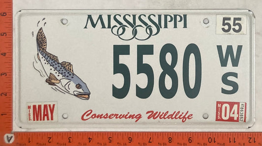 2004 Mississippi #5580 W/S Passenger License Plate