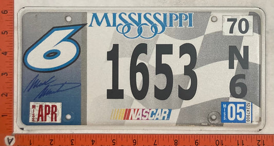 2005 Mississippi #1653 N/6 Passenger License Plate