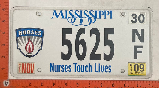 2009 Mississippi #5625 N/F Passenger License Plate