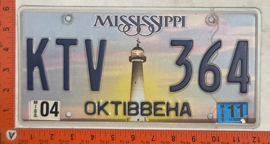 2011 Mississippi #KTV 364 Passenger License Plate