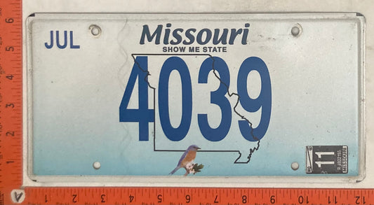 2011 Missouri #4079 Passenger License Plate