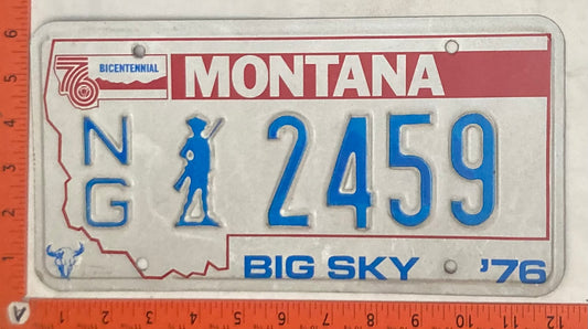1976 Montana #N/G 2459 National Guard Passenger License Plate