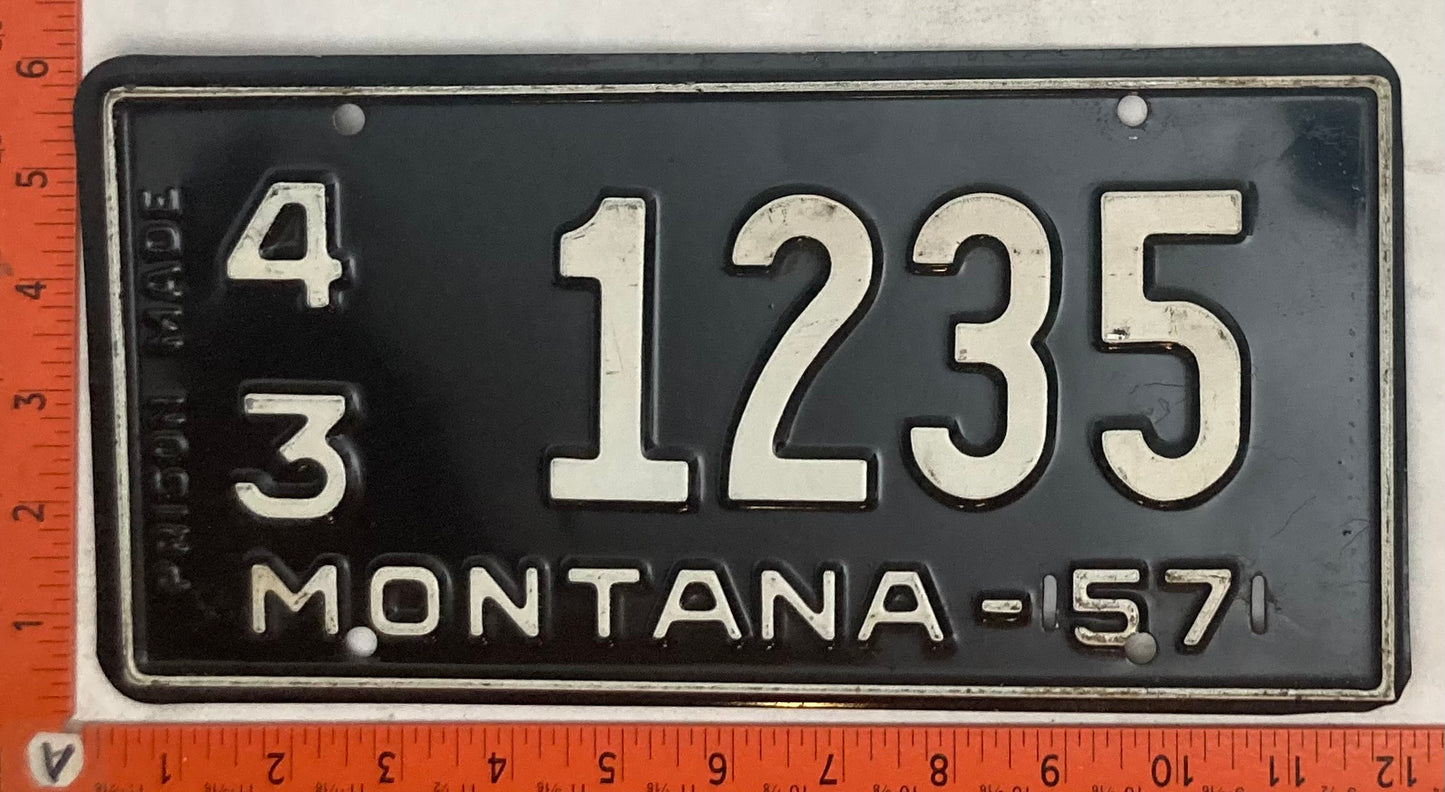 1957 Montana #4/3 1235 Passenger License Plate