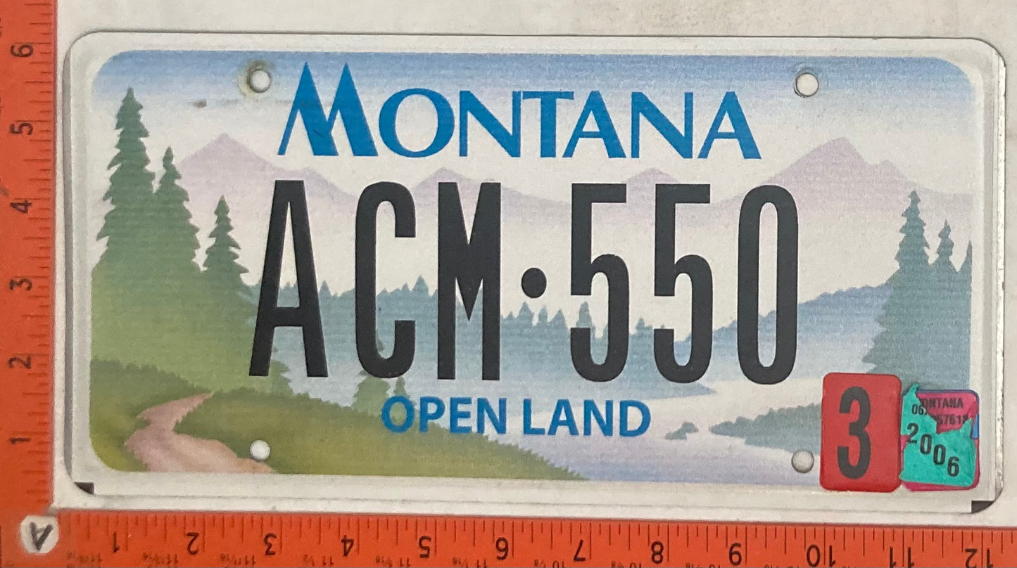 2006 Montana #ACM-550 Passenger License Plate