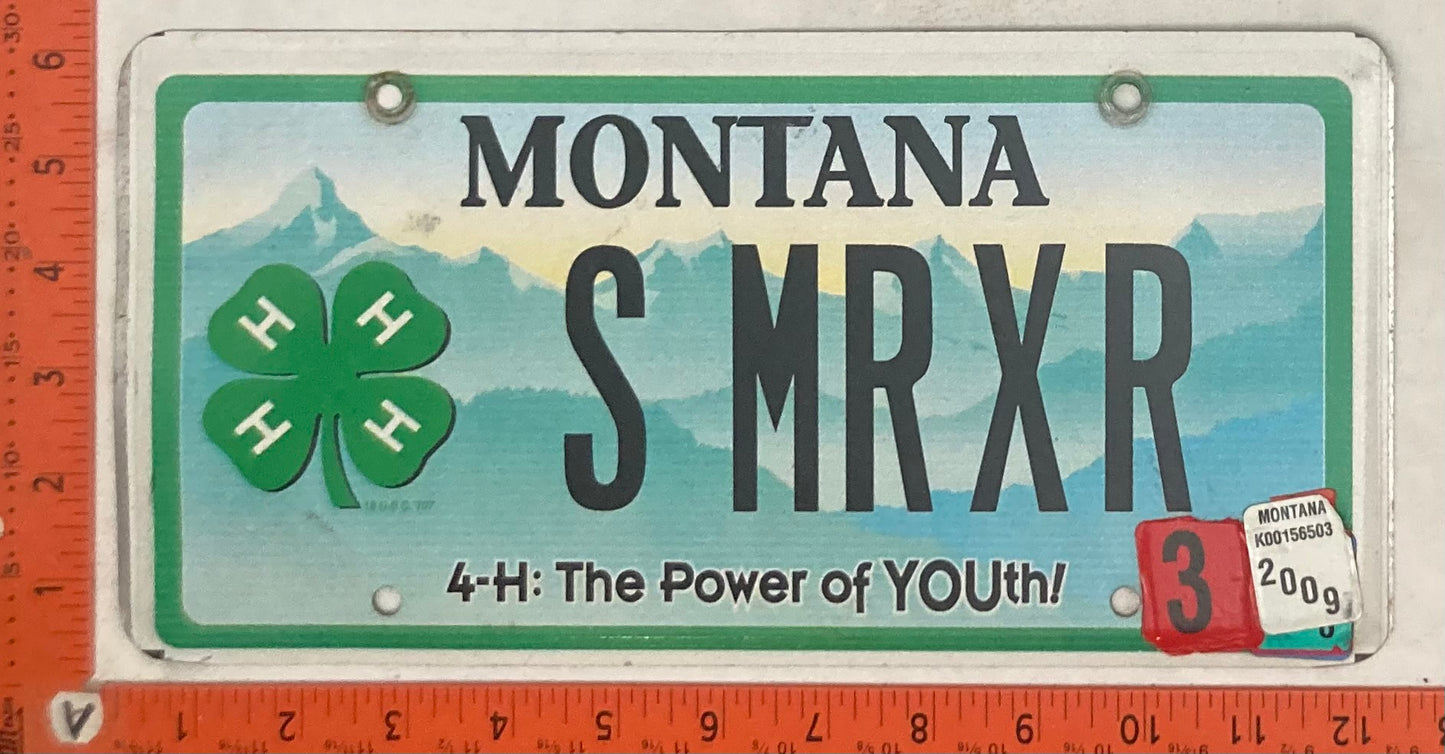 2009 Montana #S MRXR Passenger License Plate