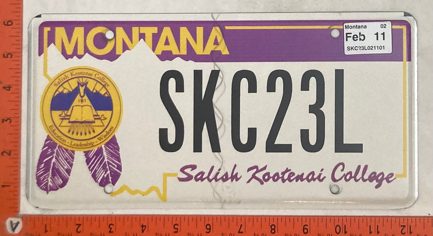 2011 Montana #SKC23L Passenger License Plate