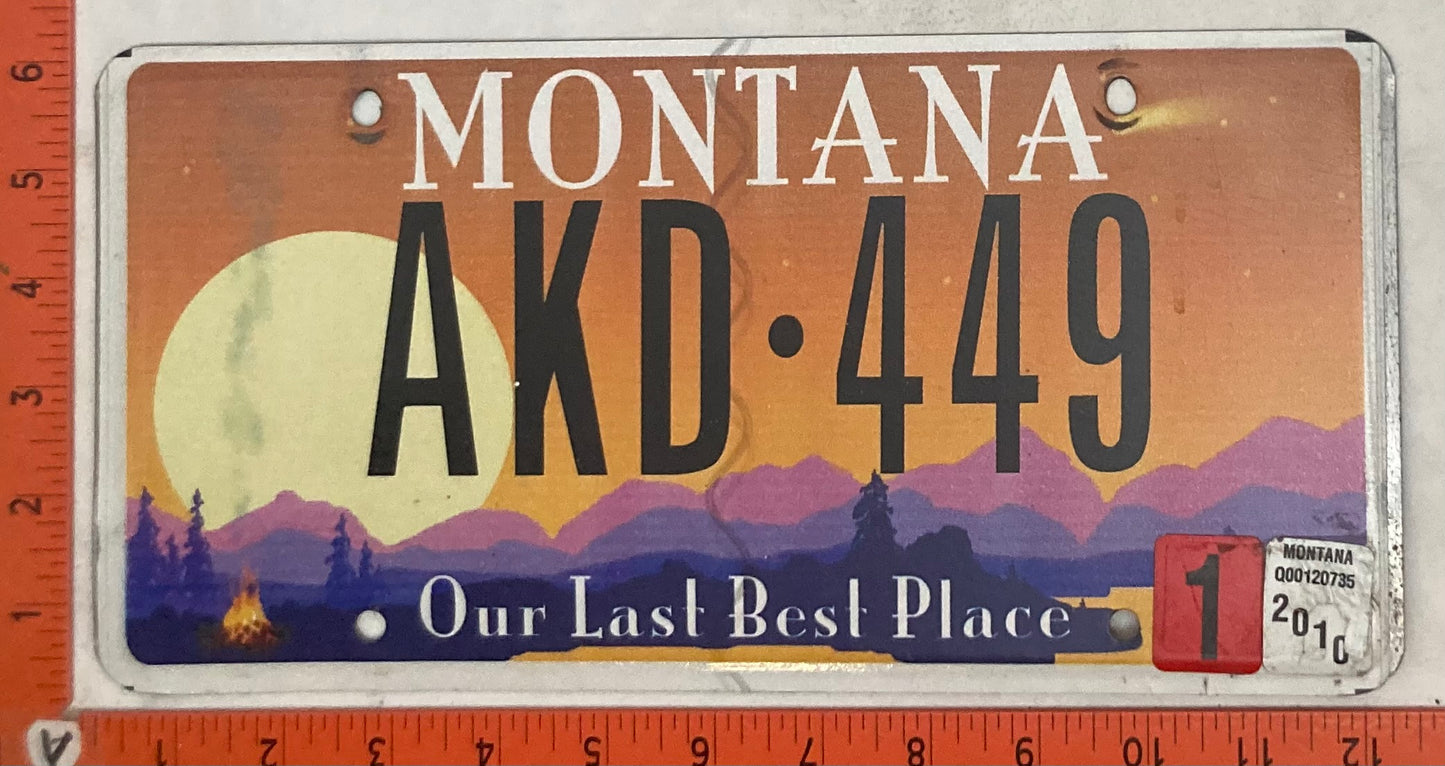 2010 Montana #AKD-449 Passenger License Plate