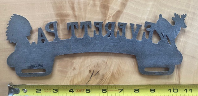 Everett, Pennsylvania Cast License Plate Topper