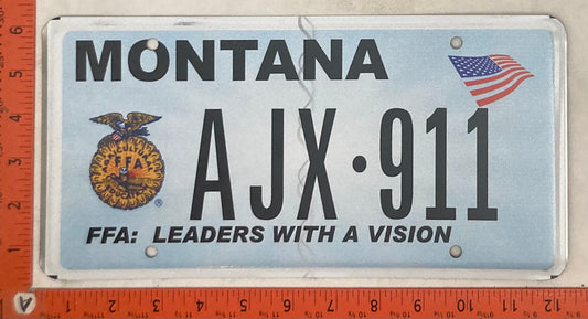 Undated Montana #AJX-911 Passenger License Plate