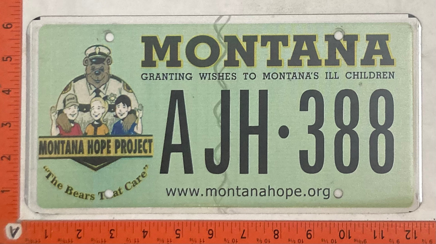 Undated Montana #AJH-388 Passenger License Plate