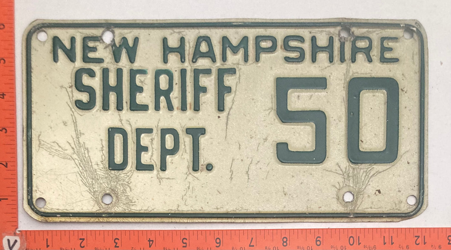 New Hampshire #50 Passenger SHERIFF DEPARTMENT License Plate