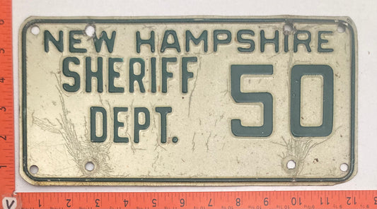 New Hampshire #50 Passenger SHERIFF DEPARTMENT License Plate