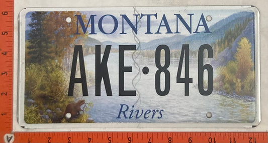 Undated Montana #AKE-846 Passenger License Plate