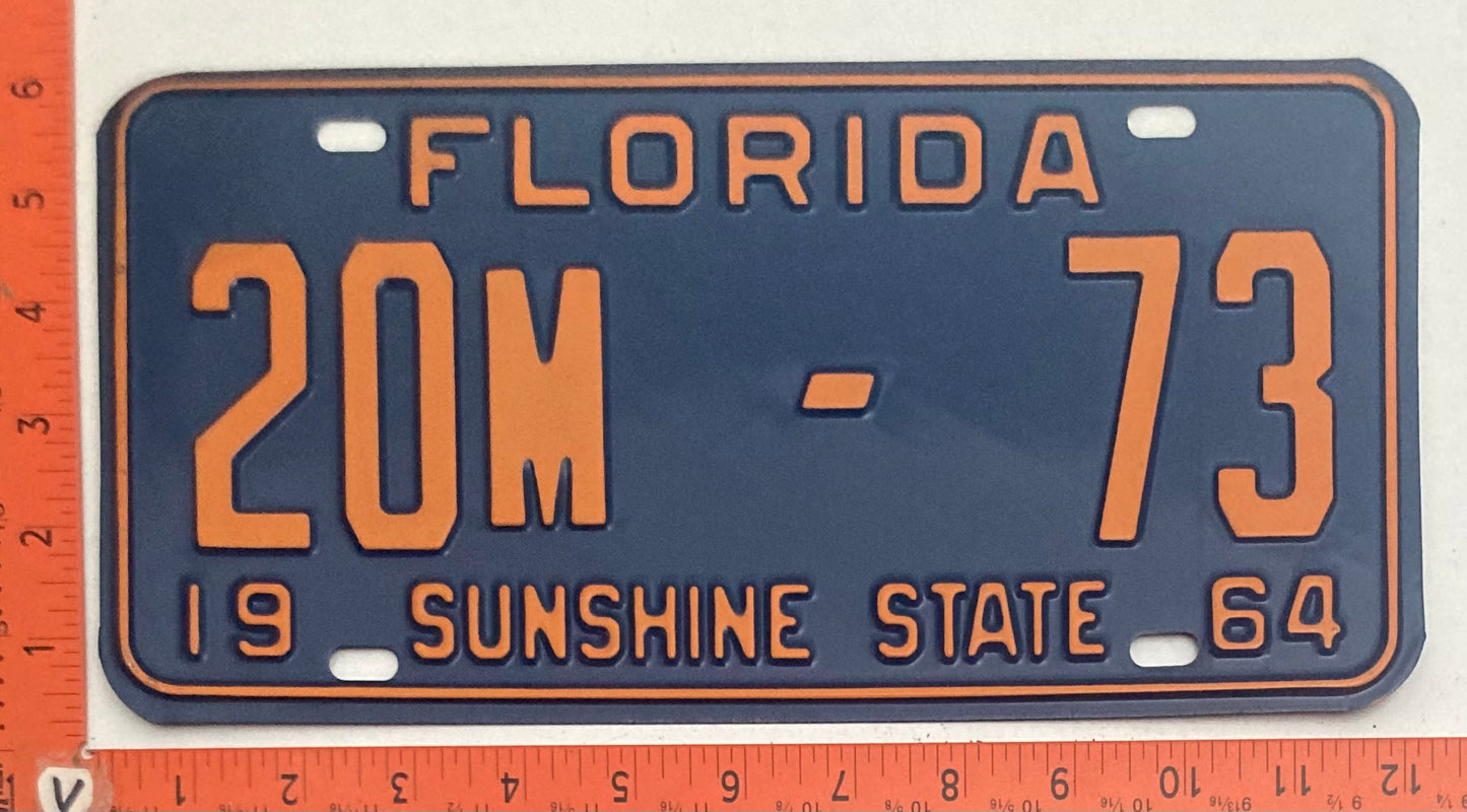 1964 Florida #20M - 73  DEALER License Plate
